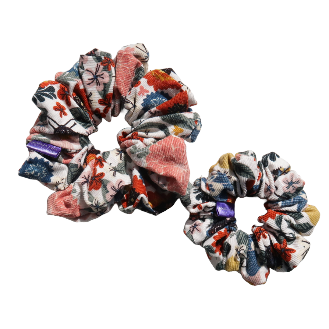 Mayra large corduroy scrunchies soft & gentle for hair handcrafted elastic ties