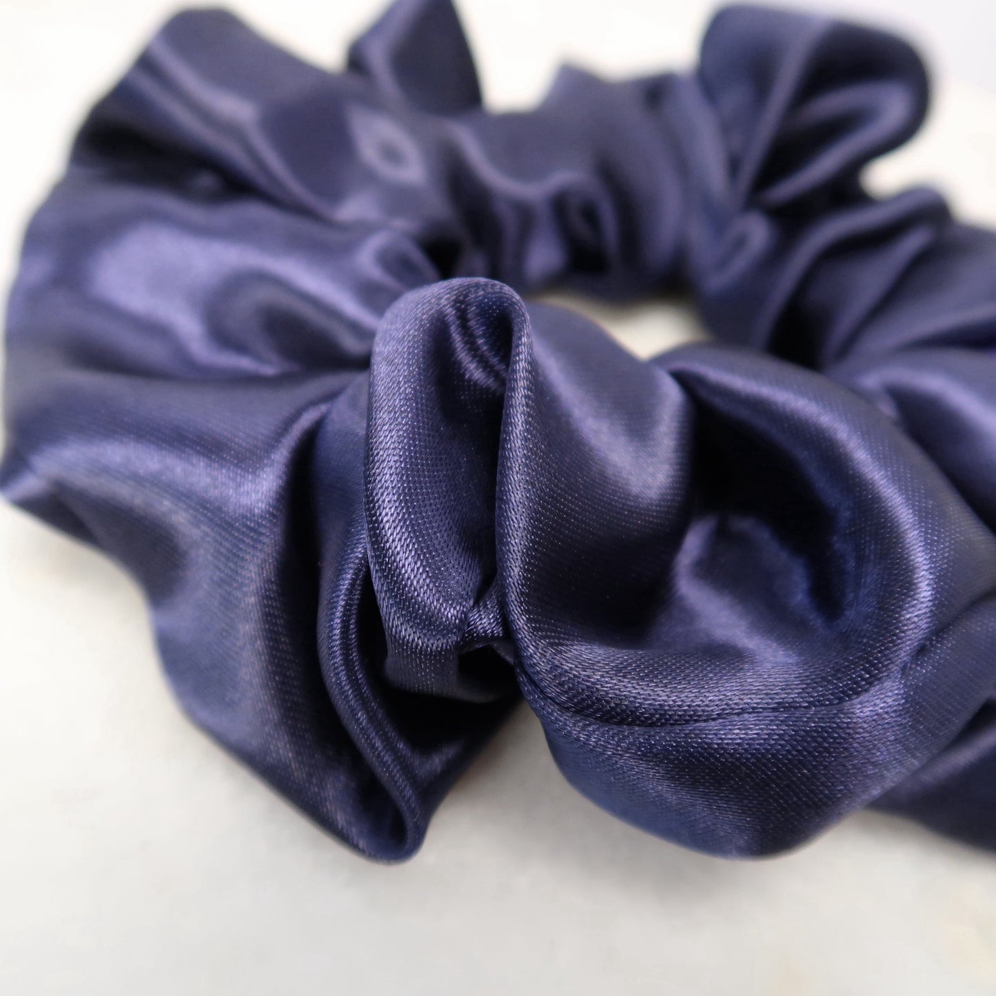 Diamond Blue satin scrunchies soft & gentle elastic ties for hair
