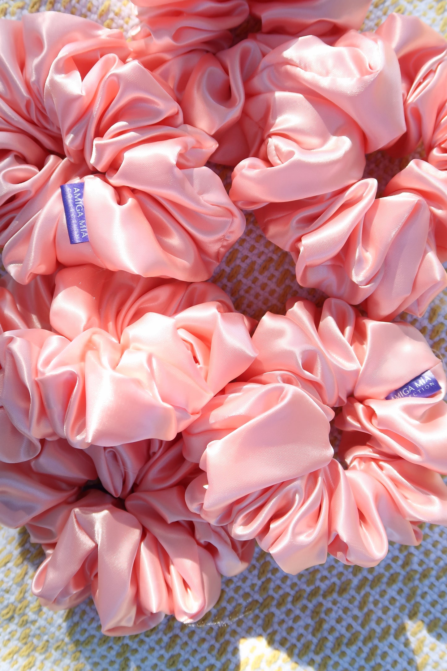 Blush satin scrunchies soft & gentle elastic ties for hair